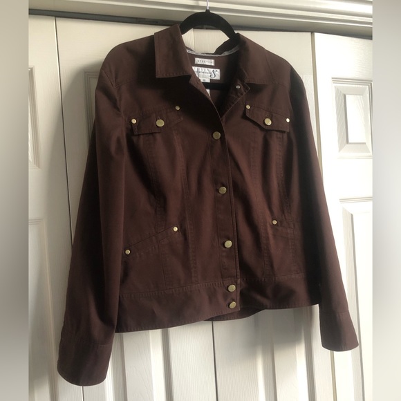 Jones Wear Studio Chocolate Brown Jean Jacket - Picture 3 of 8